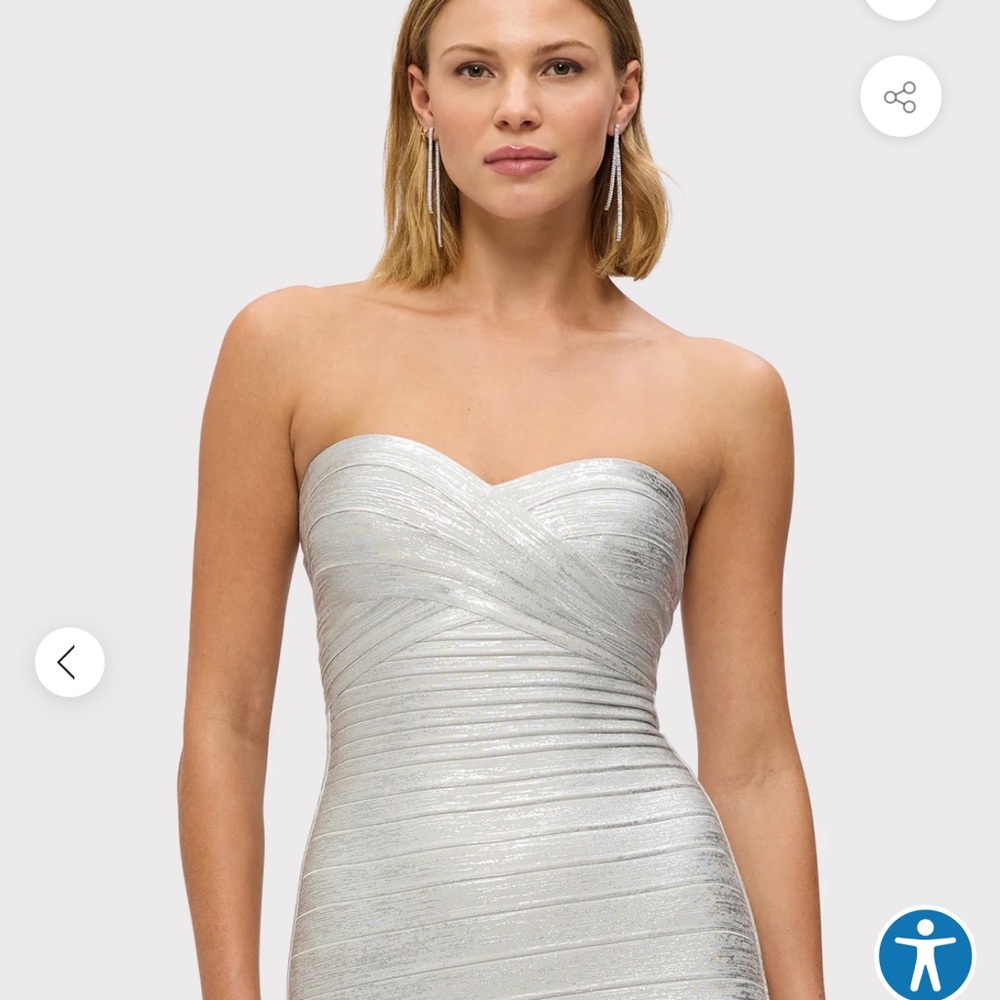 Elegant Silver Strapless Dress